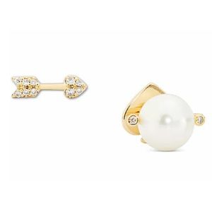 KATE SPADE • Love Game Pearl Heart Crystal Arrow Earrings
